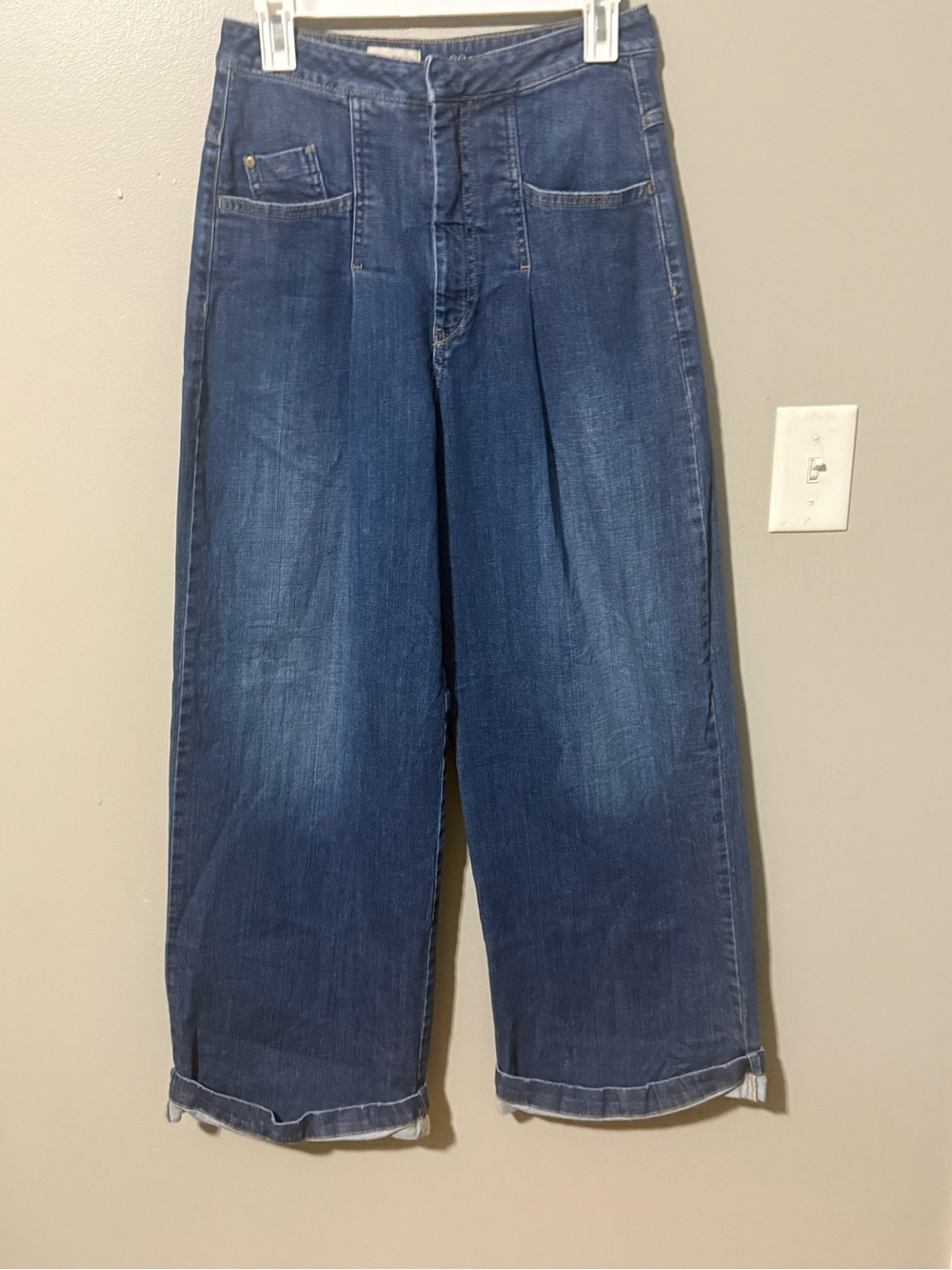 Pilcro and the Letterpress High-Rise Pleated Wide Leg Jeans Denim Sz 28 T